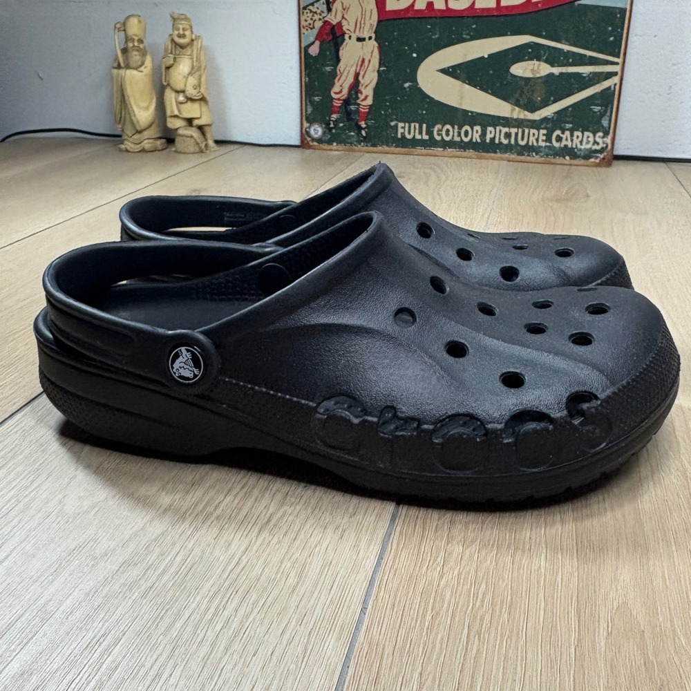 Crocs Baya Clog Black Mens Size 9 Womens Size 11 Water Shoes Slip On Sandals